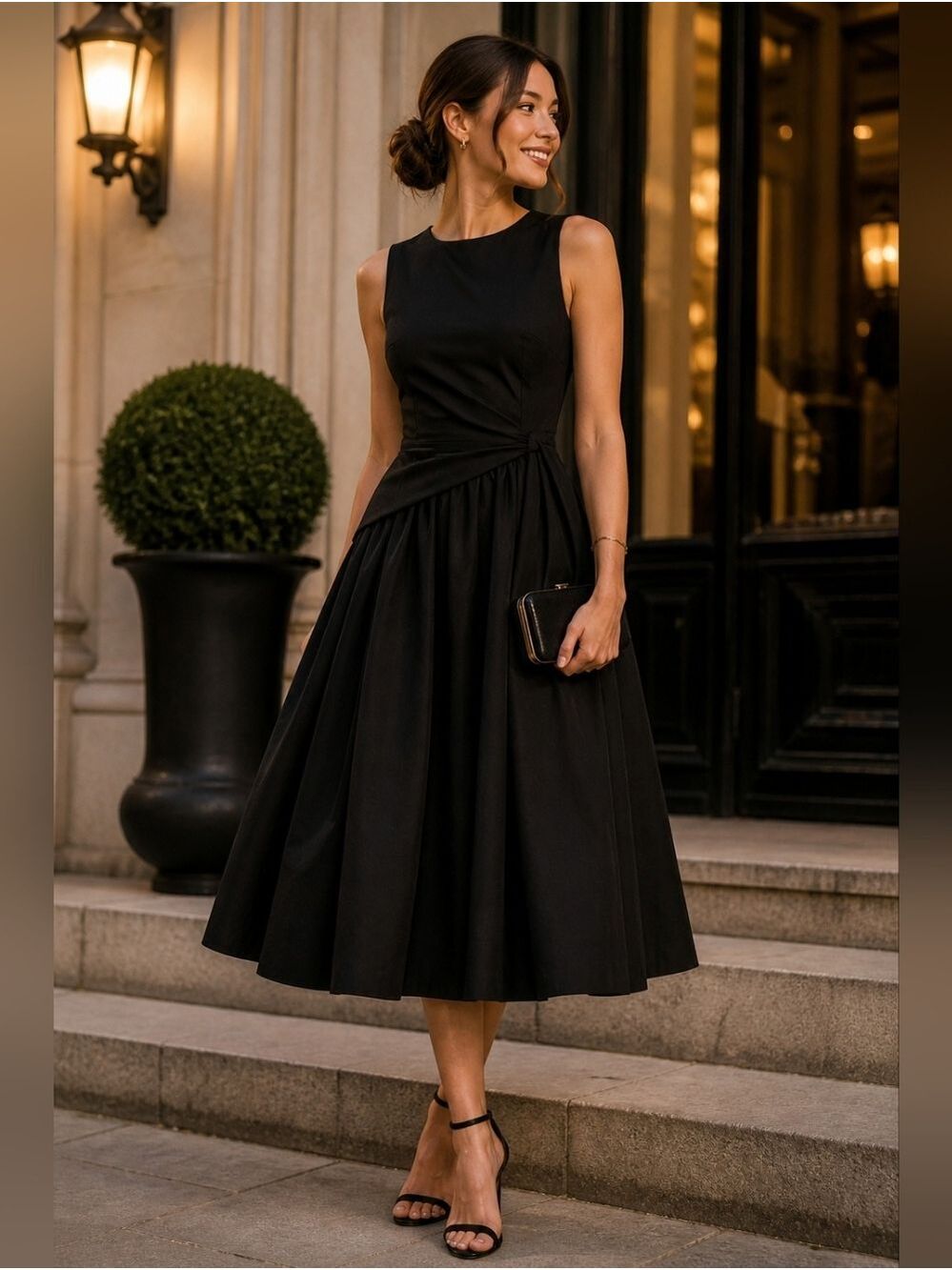 Jason Wu Black Dress XS Elegant Sleeveless Fit & Flare Cocktail